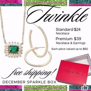 BNIB Park Lane Twinkle Sparkle Box Necklace and Earring Set